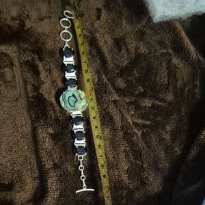 New--Silver Plated  and Purple  Stone Bracelet!